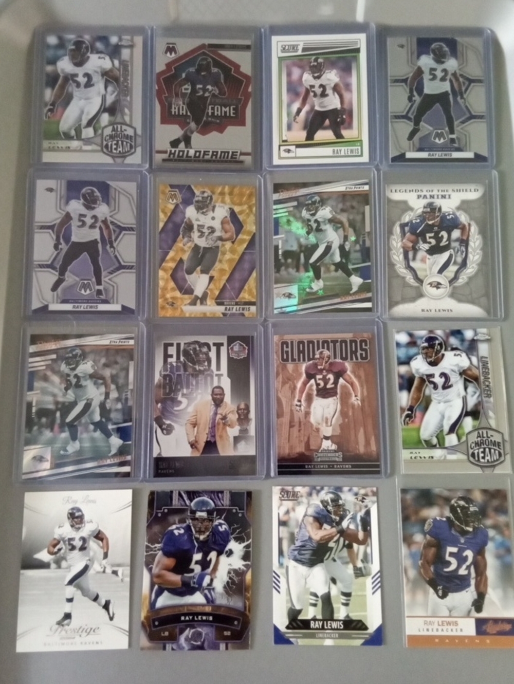 Panini Ray Lewis Football Card Lot - White, Purple, Black